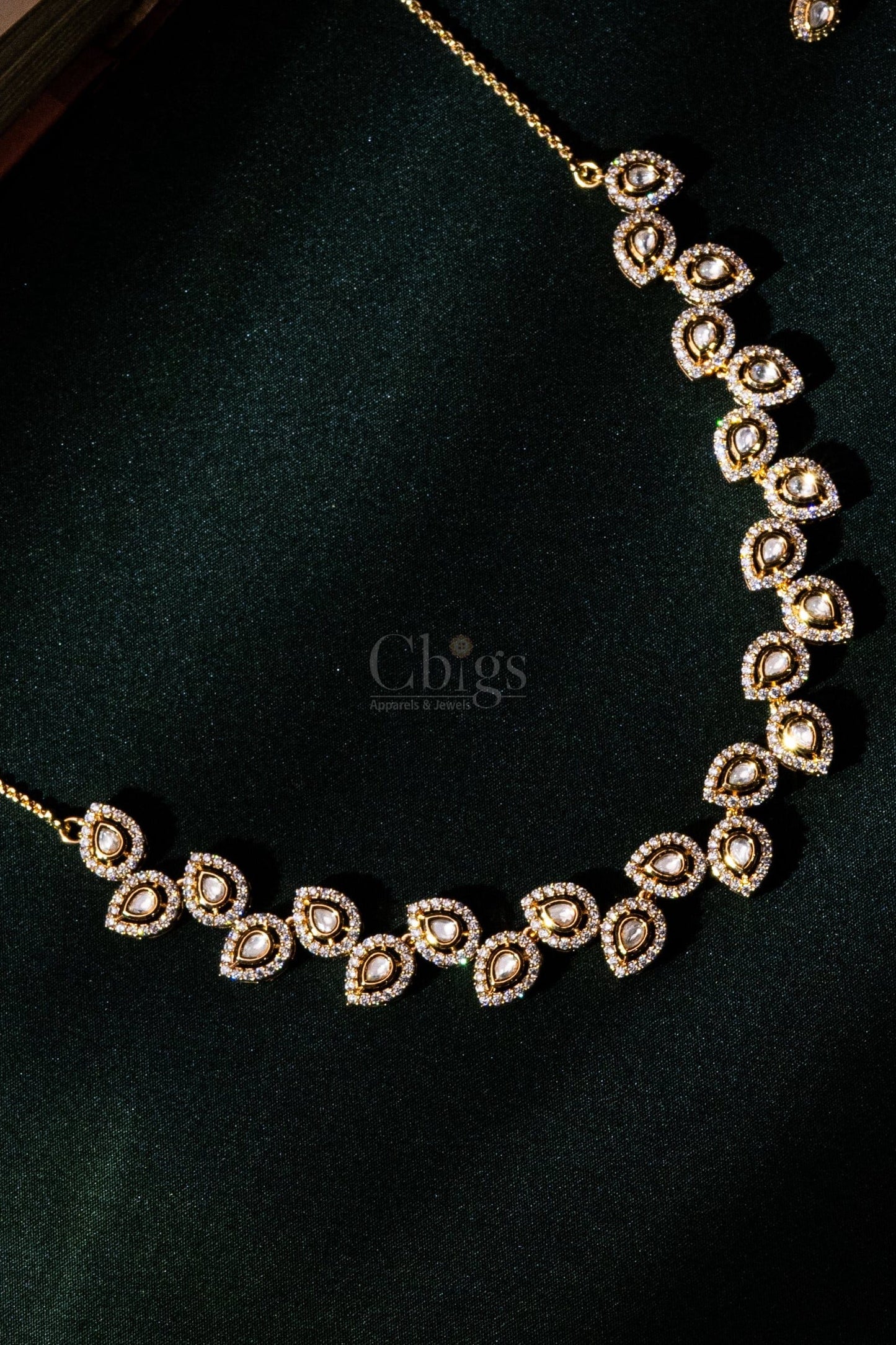 Pear Bloom Cascade Diamond Crush Necklace Set