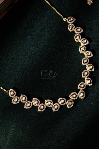 Pear Bloom Cascade Diamond Crush Necklace Set