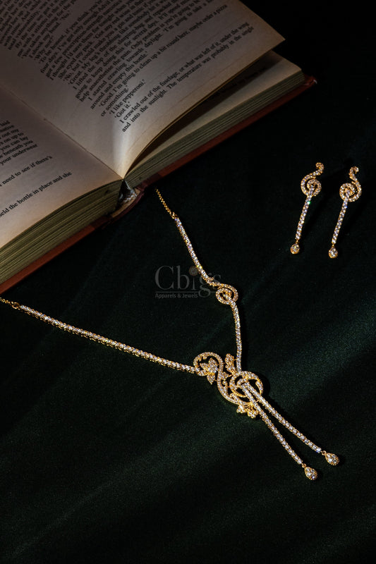 Loop Tassel Diamond Crush Necklace Set