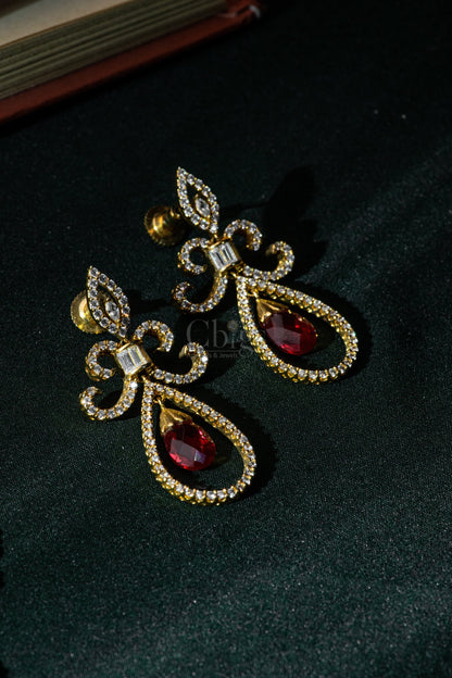 Ruby Scroll Vine Diamond Crush Necklace Set