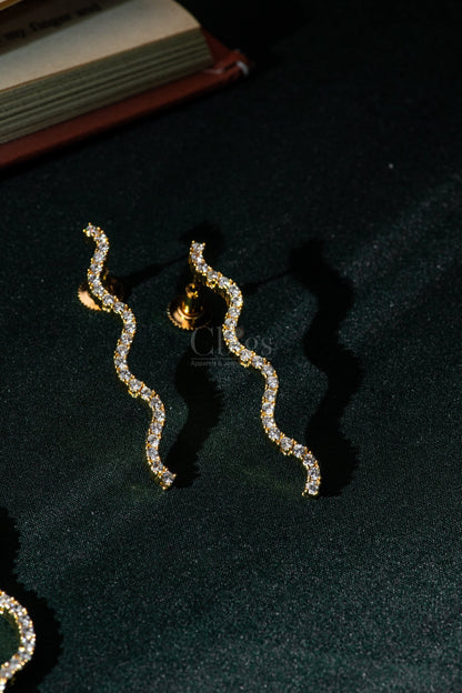 Wave Sparkle Diamond Crush Necklace Set