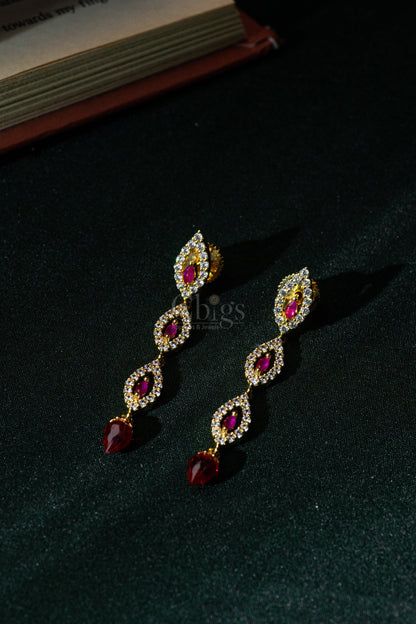Ruby Marquise Drop Diamond Crush Necklace Set