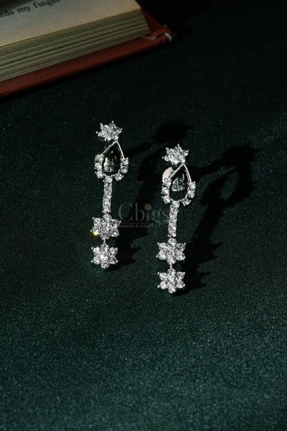 Floral Halo Drop Diamond Crush Necklace Set