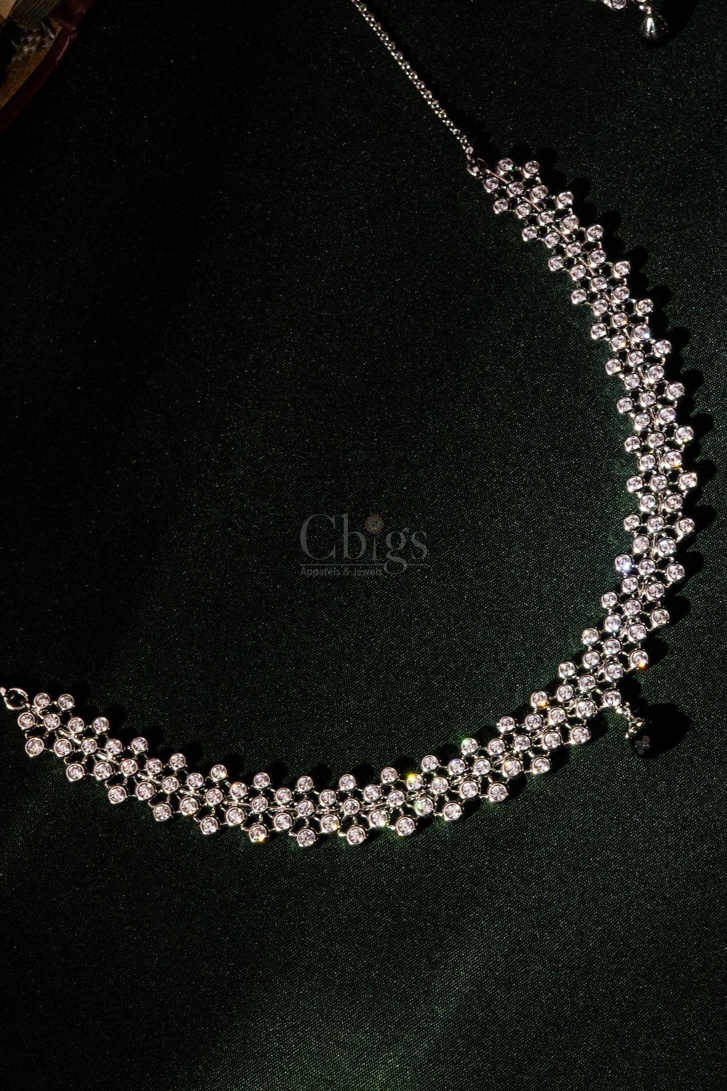 Crystal Box Floral Diamond Crush Necklace Set