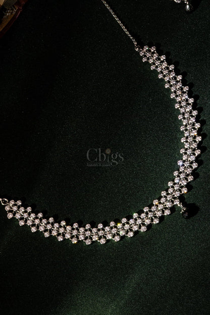 Crystal Box Floral Diamond Crush Necklace Set