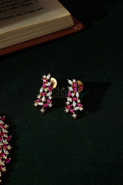 Ruby Leafline Diamond Crush Necklace Set