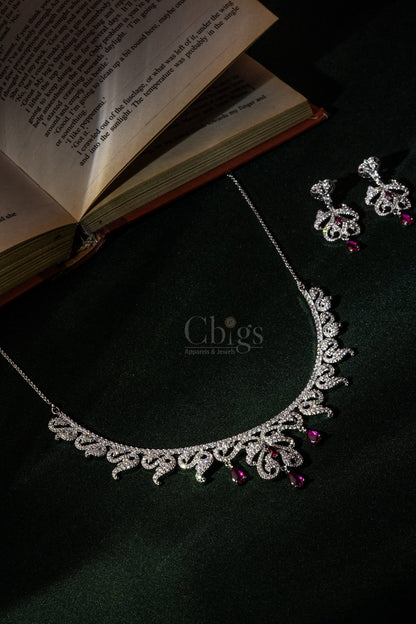 Crimson Royale Diamond Crush Necklace Set
