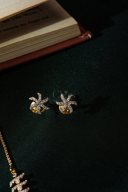 Crystal Featherline Diamond Crush Necklace Set