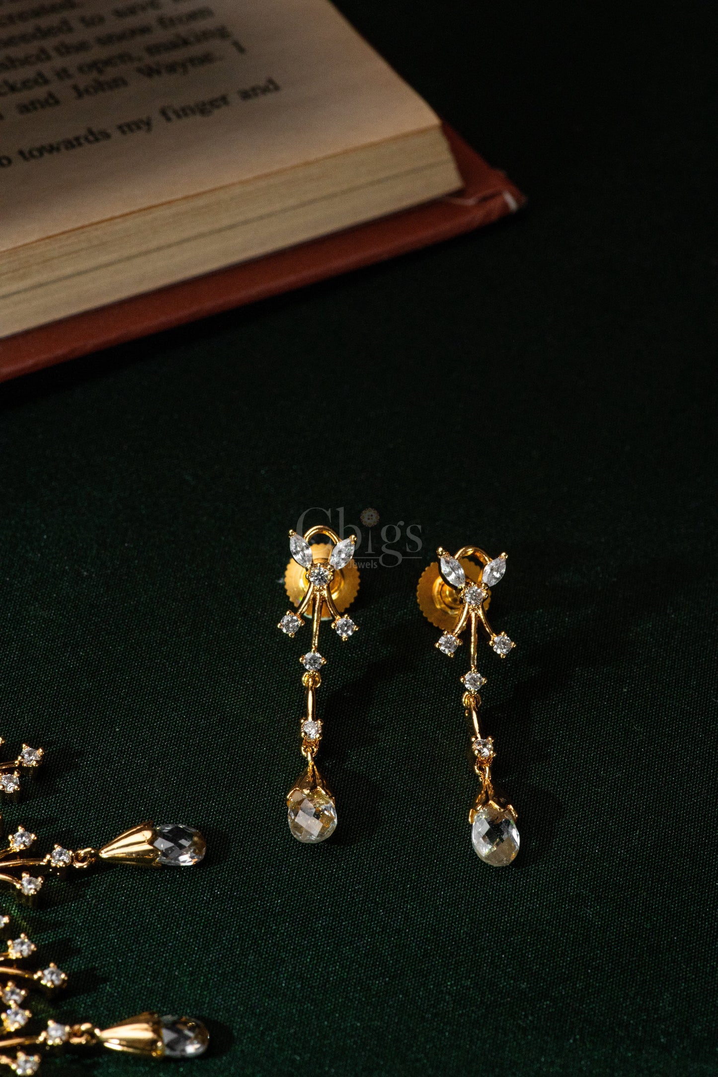 Crystal Vine Drop Diamond Crush Necklace Set