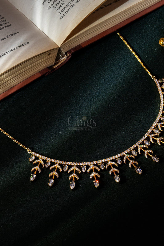 Crystal Sprig Diamond Crush Necklace Set