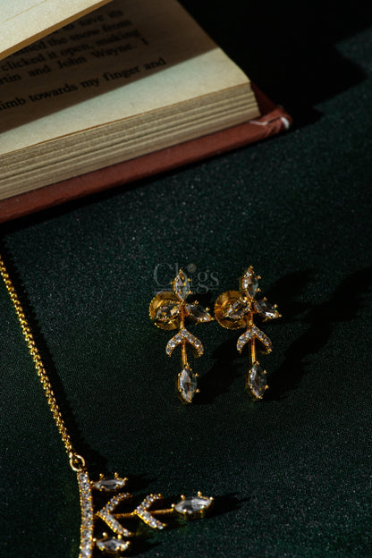 Crystal Sprig Diamond Crush Necklace Set
