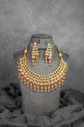 Floral Drop DC Kundan Necklace Set (VS-221)