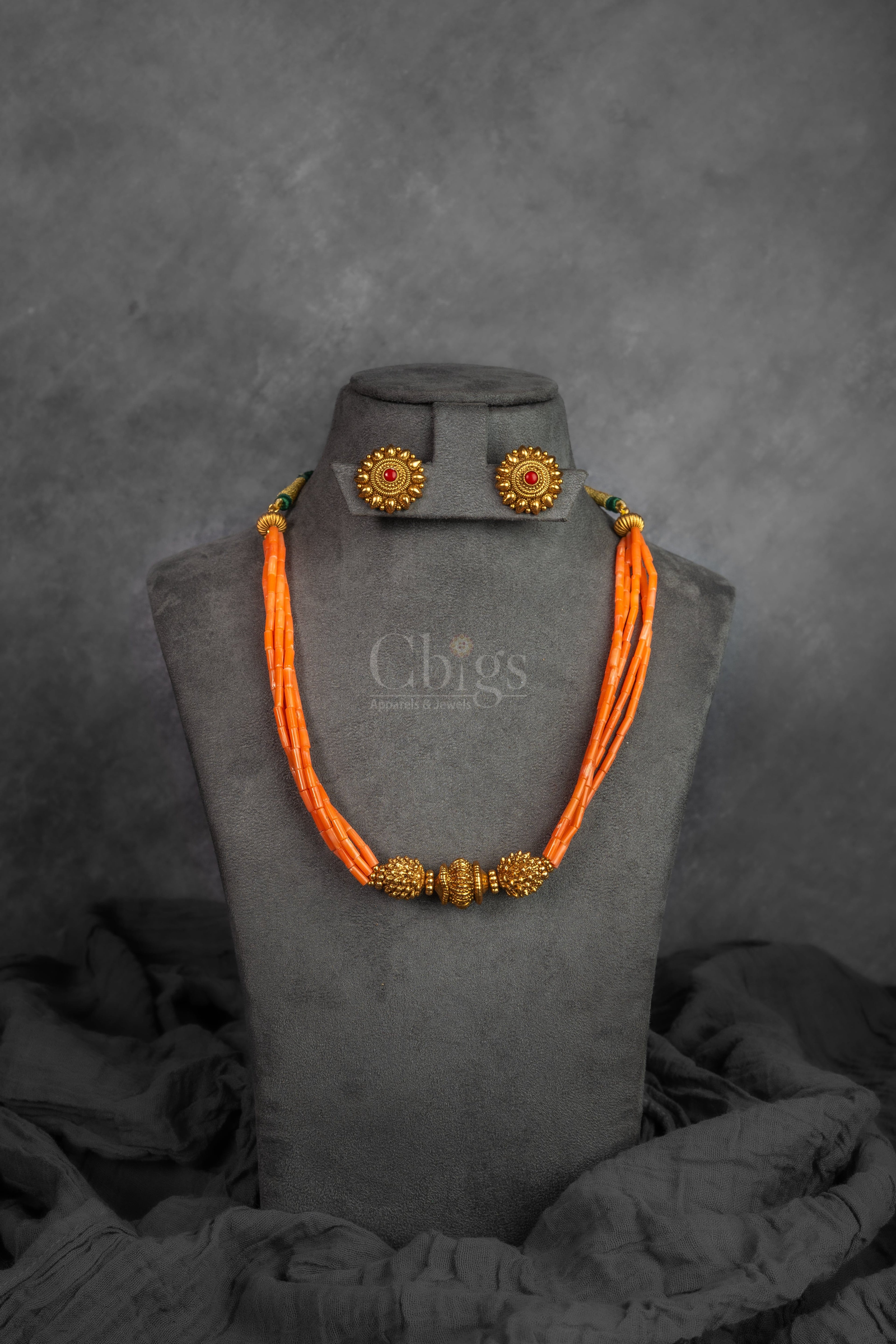 Coral Antique Necklace Set