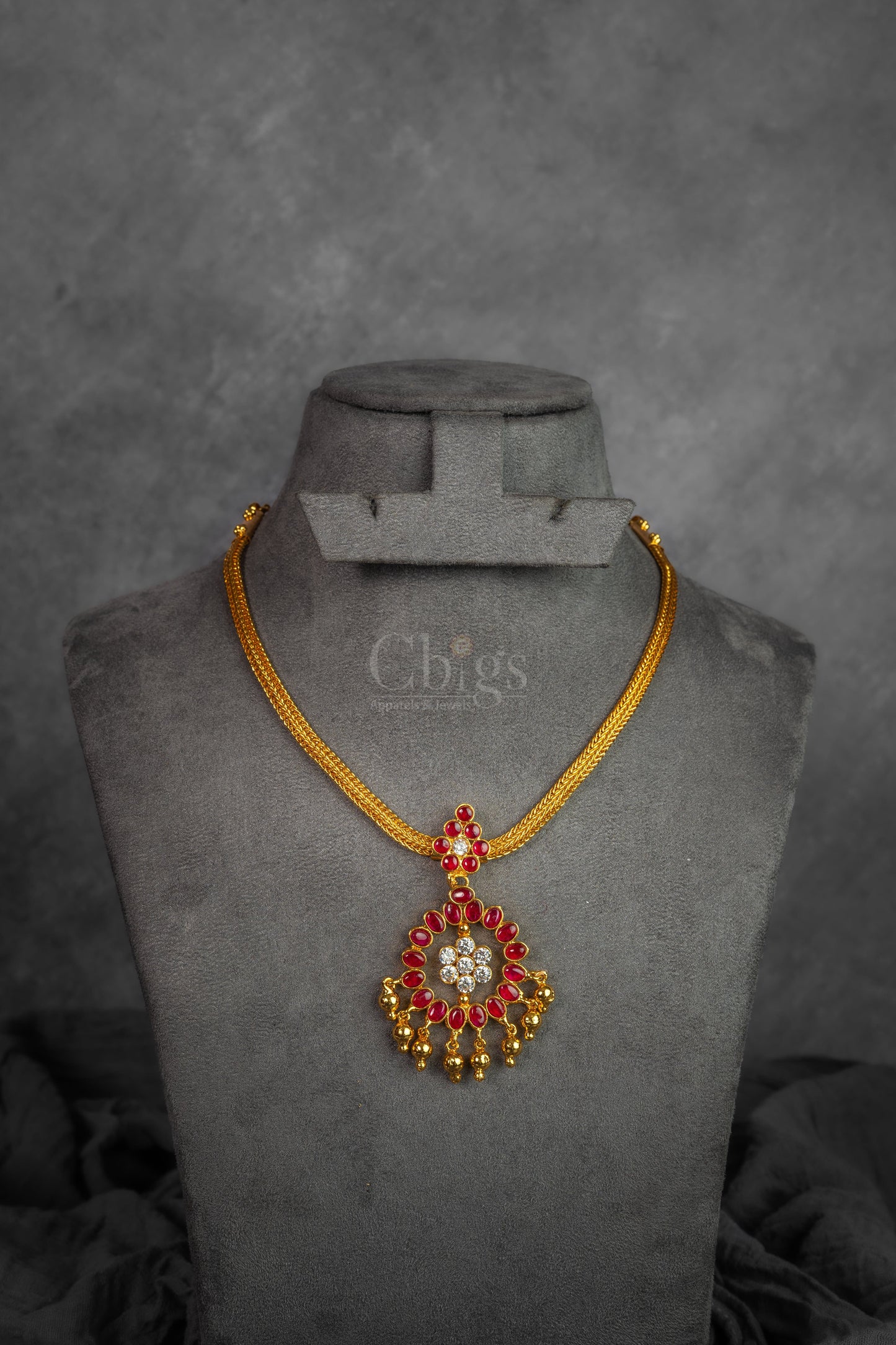 Ruby Kemp Pendant Necklace Set 