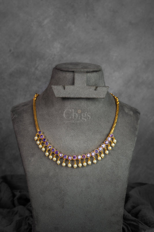 Amethyst Kemp Drop Necklace Set