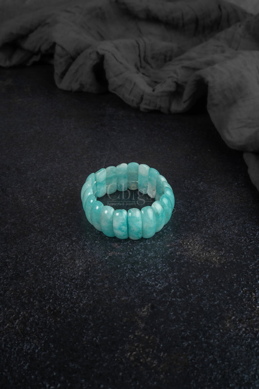Aqua Jade Beaded Stretch Bracelet