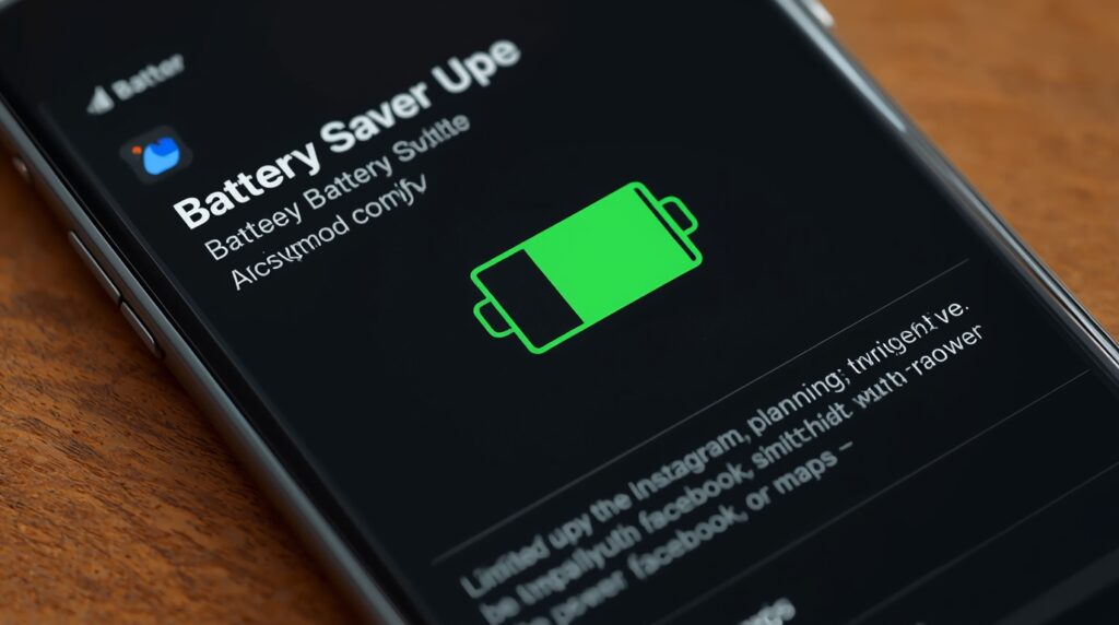 Battery saver mode enabled to extend smartphone battery life